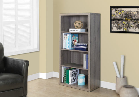 11.75" x 23.75" x 47.5" Cappuccino Particle Board Adjustable Shelves Bookshelf